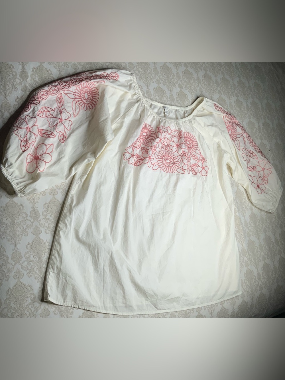 Cato Cream Smocked 3/4 Sleeve Blouse 22/24W